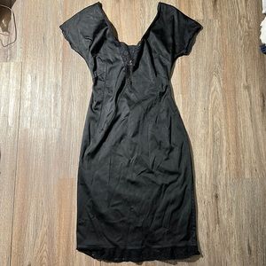 Dolce & Gabbana sleek black bodycon dress with black lace